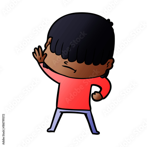 cartoon boy with untidy hair