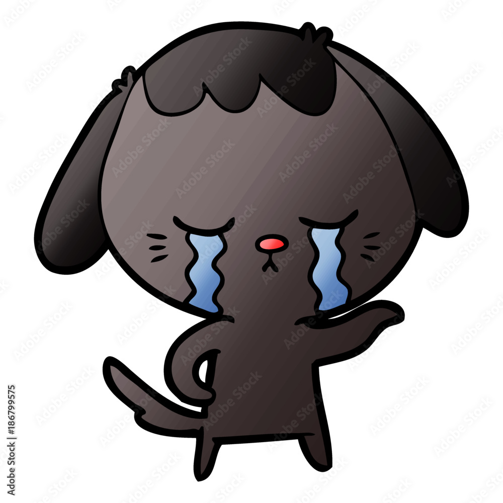 Obraz premium cartoon dog crying