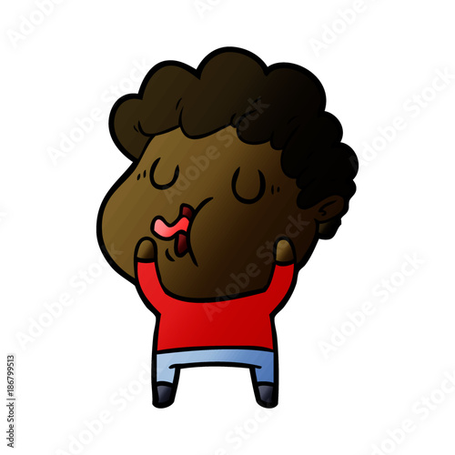 cartoon man pulling face