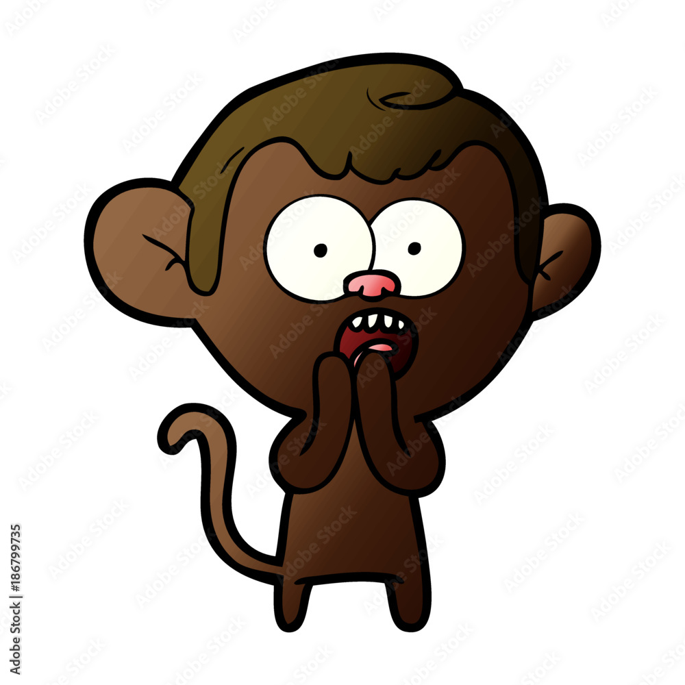 Fototapeta premium cartoon shocked monkey