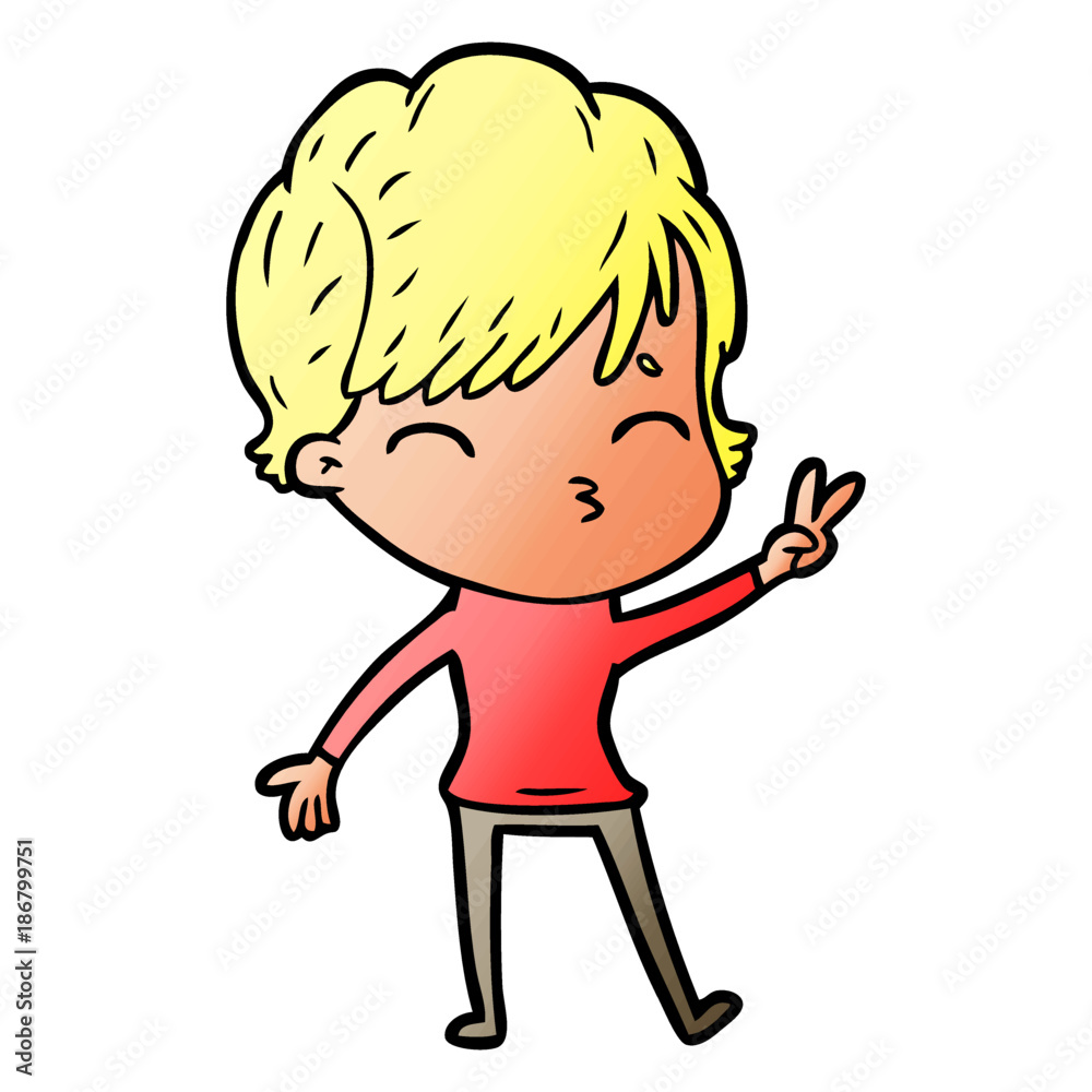 Obraz premium cartoon woman thinking