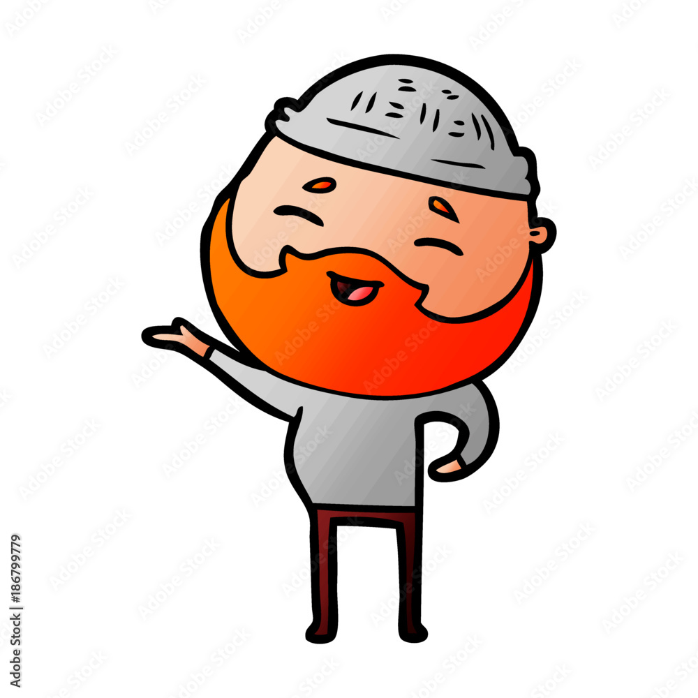 cartoon happy bearded man cartoon happy bearded man