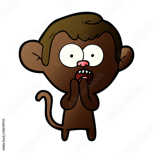 cartoon shocked monkey