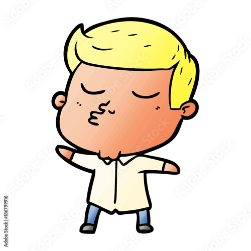 cartoon model guy pouting