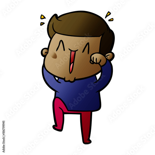 cartoon excited man