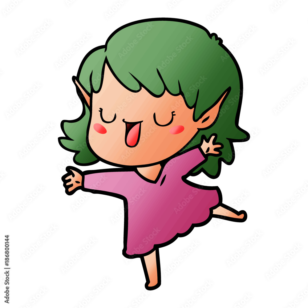 cartoon elf girl