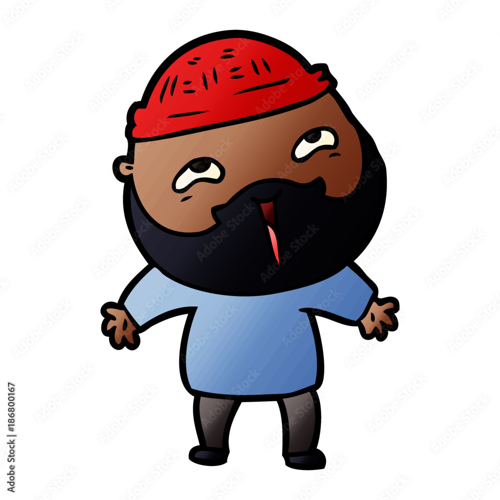 cartoon happy bearded man cartoon happy bearded man