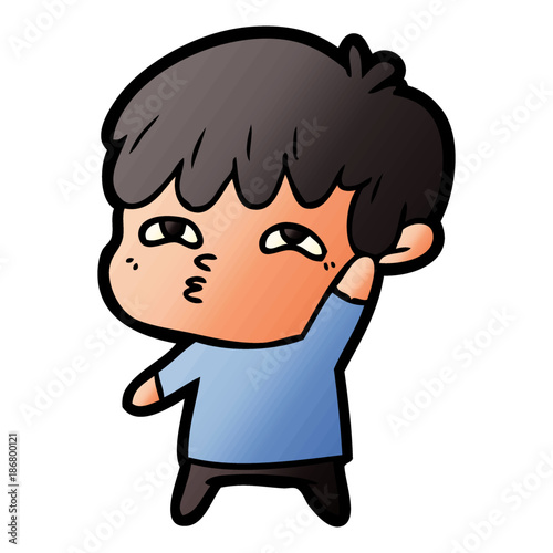 cartoon curious man