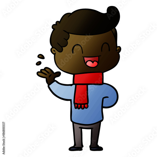 cartoon happy man