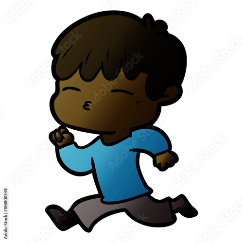 cartoon curious boy