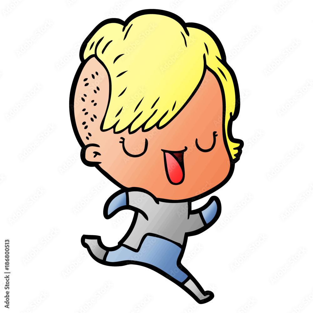 cute cartoon girl with hipster haircut cute cartoon girl with hipster haircut