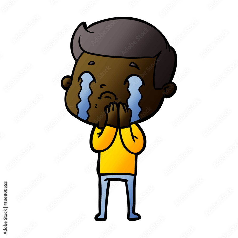 cartoon man crying