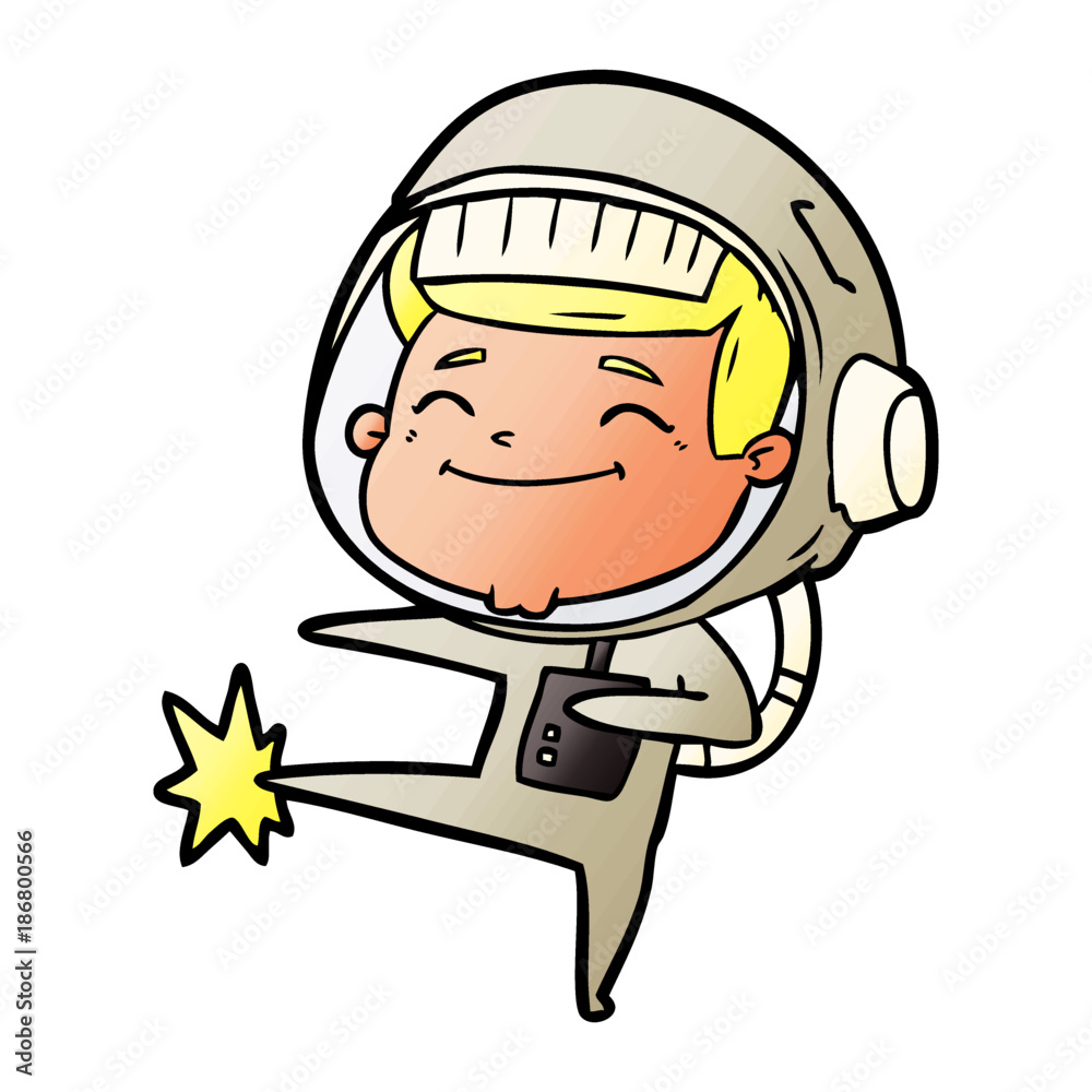 Obraz premium happy cartoon astronaut