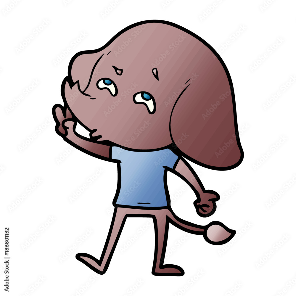 Fototapeta premium cartoon elephant remembering