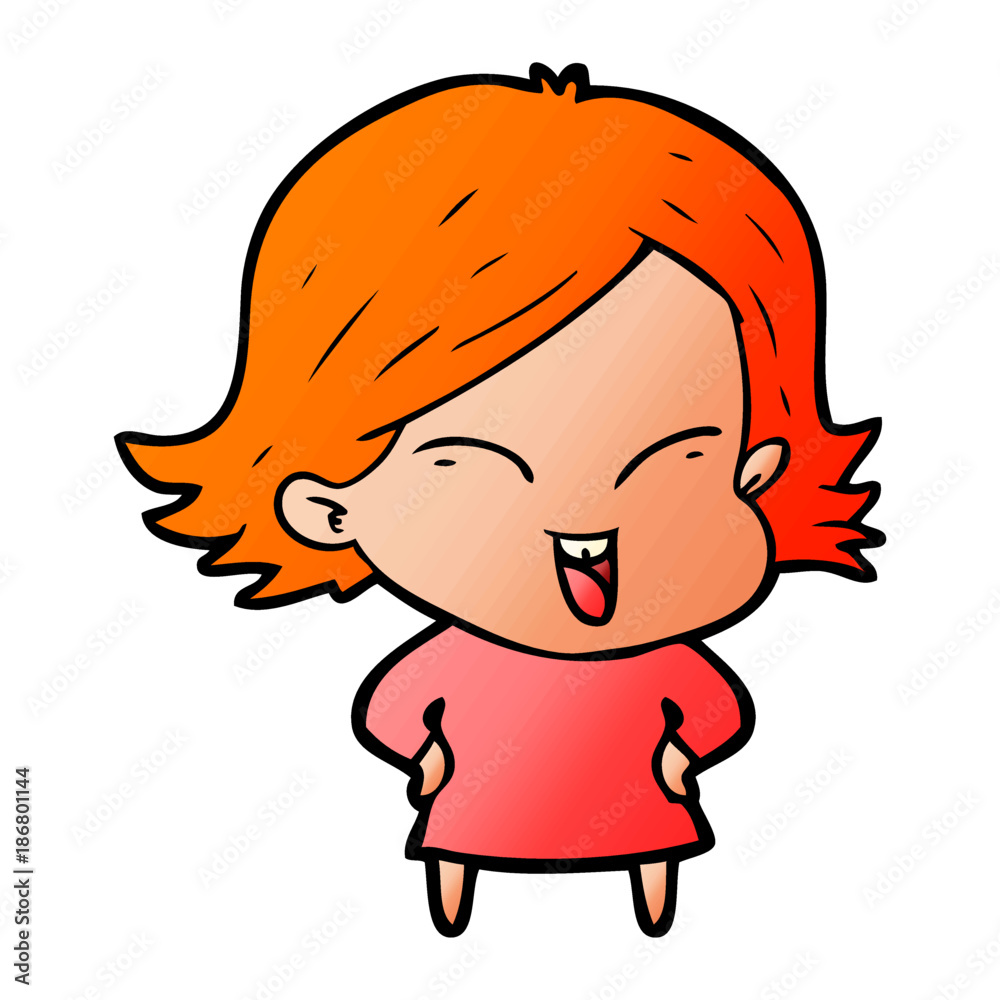 happy cartoon girl happy cartoon girl