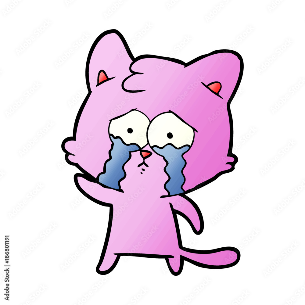 Fototapeta premium crying cartoon cat