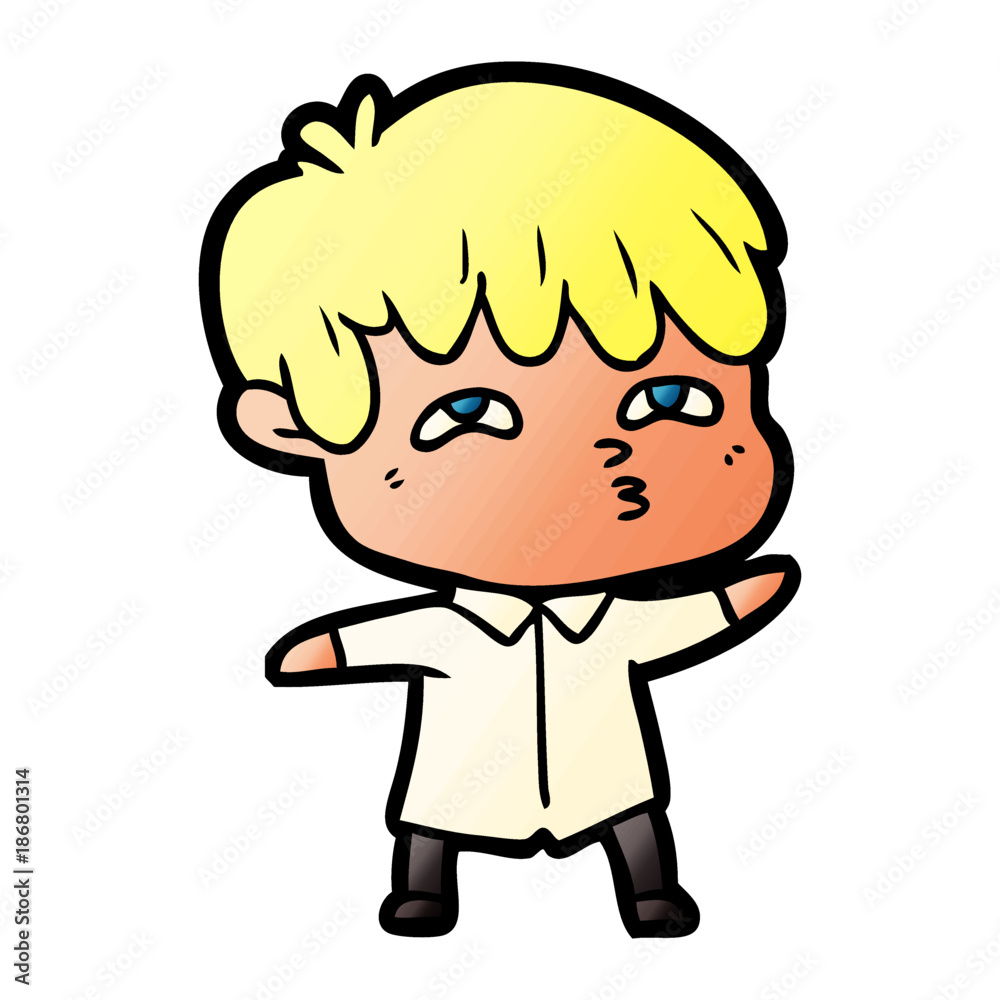 cartoon curious man cartoon curious man