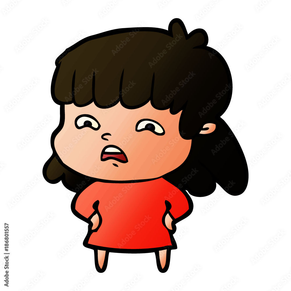 cartoon worried woman cartoon worried woman