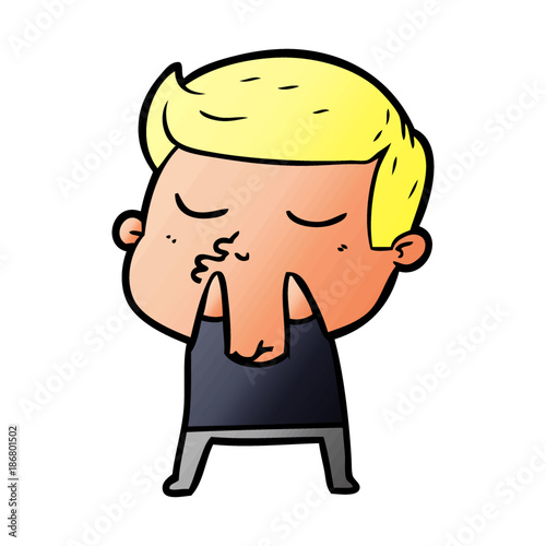 cartoon model guy pouting