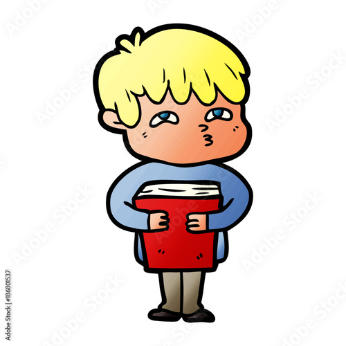 cartoon curious man