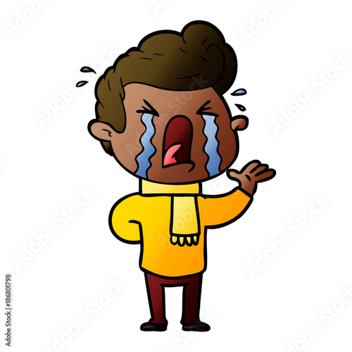 cartoon crying man