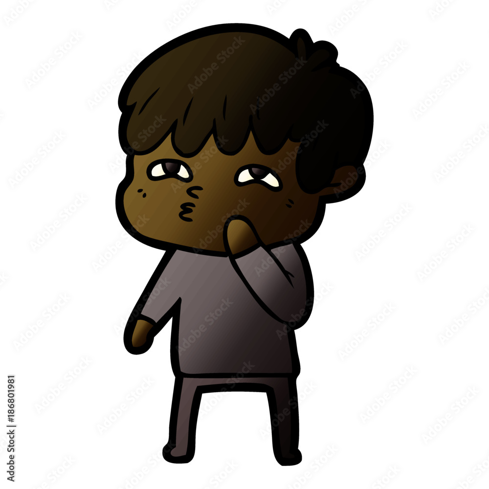 cartoon curious man cartoon curious man