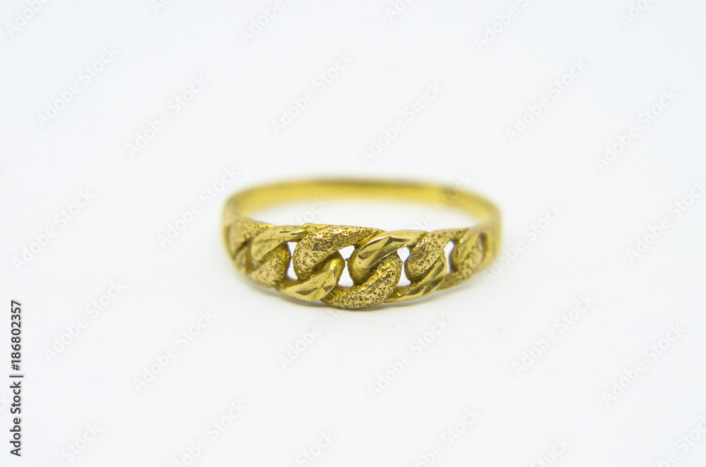 women gold ring isolated on a white background women gold ring isolated on a white background