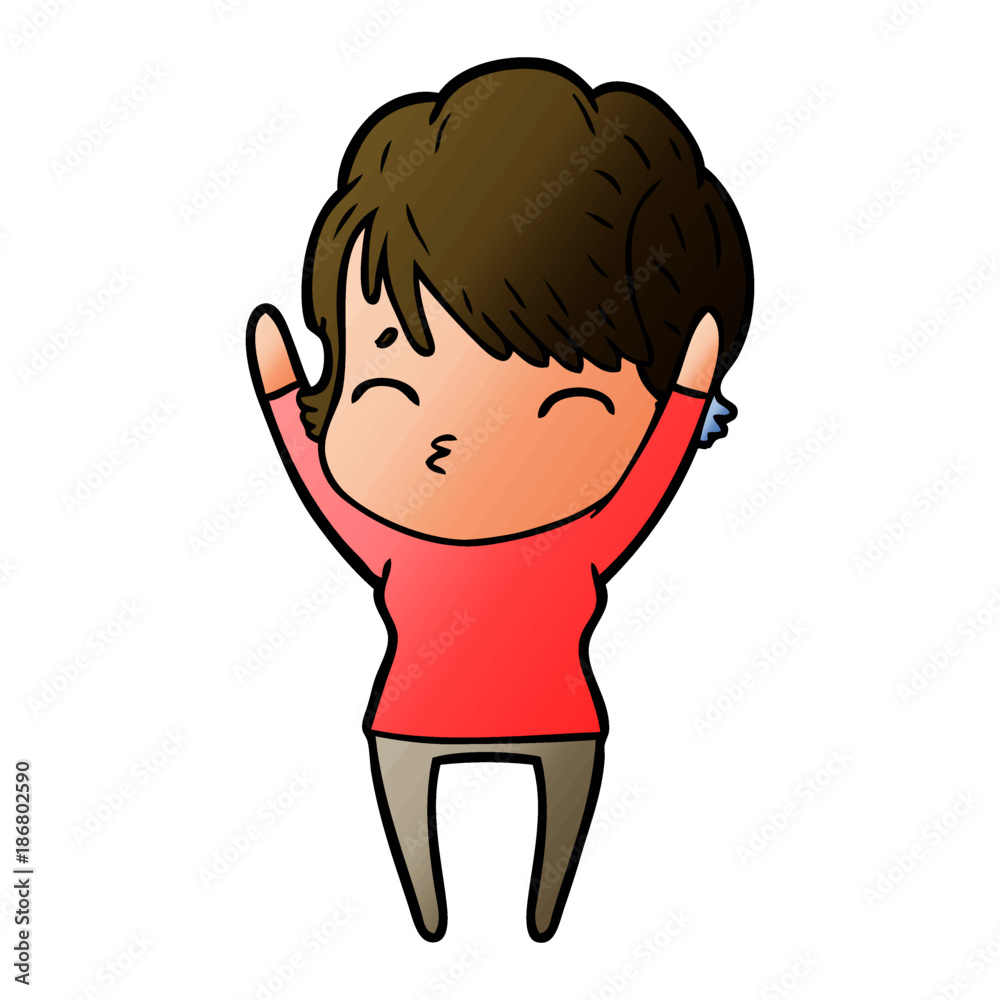 Obraz premium cartoon woman thinking