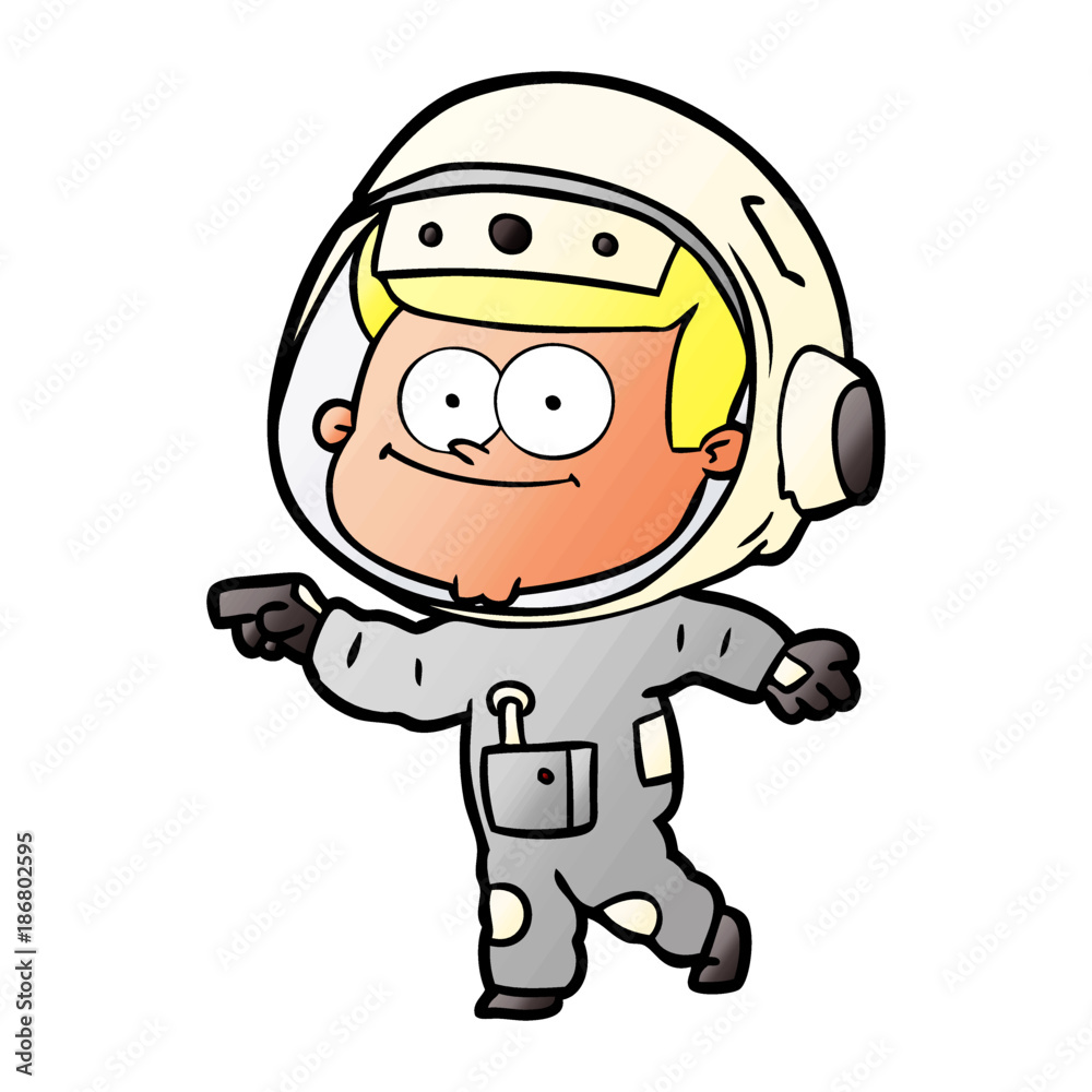 happy astronaut cartoon