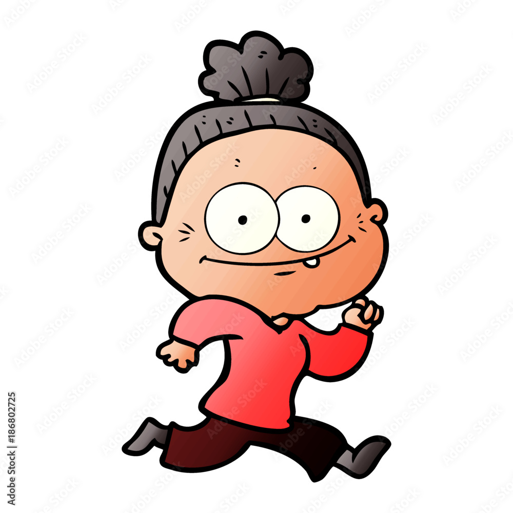 cartoon happy old woman cartoon happy old woman