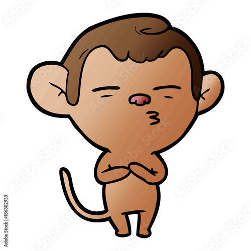 cartoon suspicious monkey
