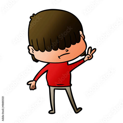 cartoon boy with untidy hair