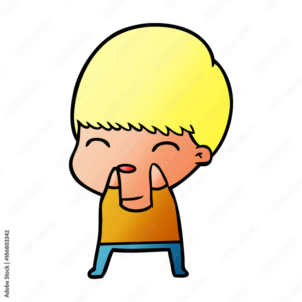 happy cartoon boy