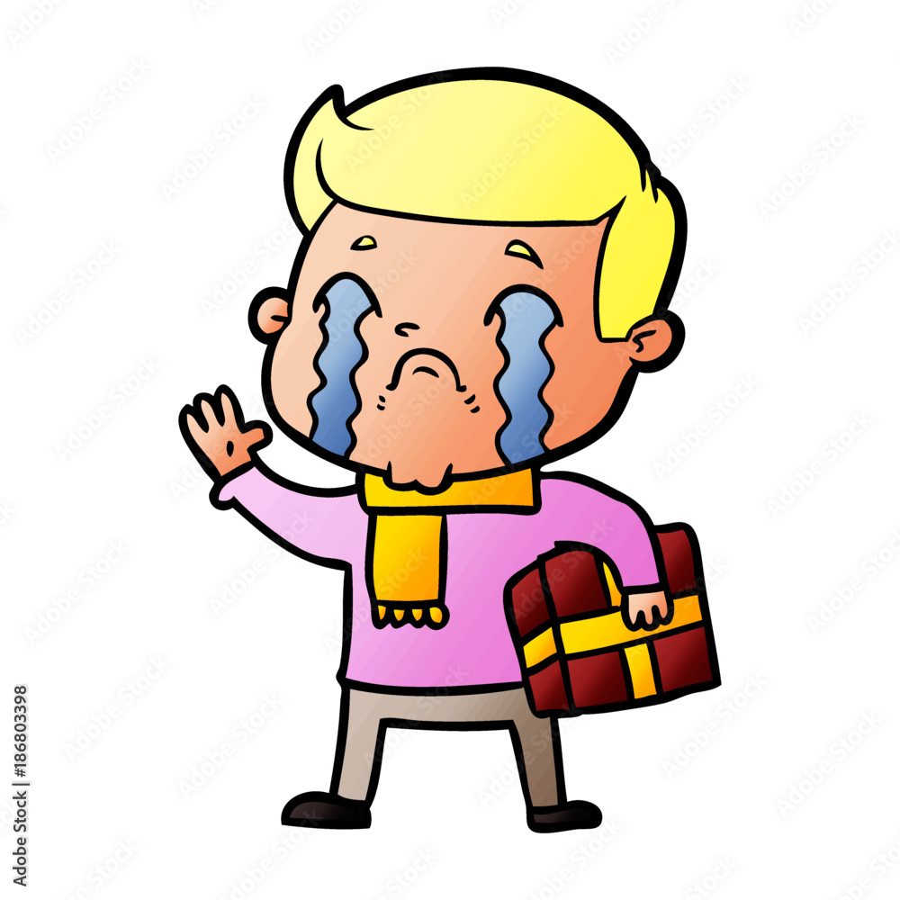 cartoon man crying