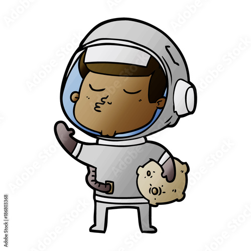 cartoon confident astronaut