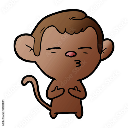 cartoon suspicious monkey