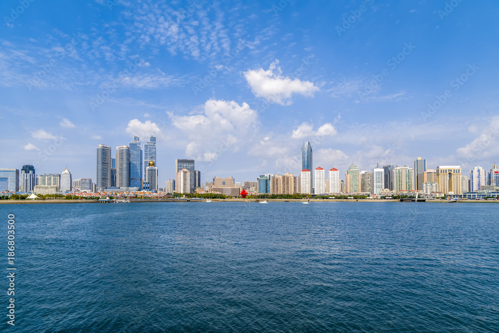 Urban architectural landscape and Qingdao skyline