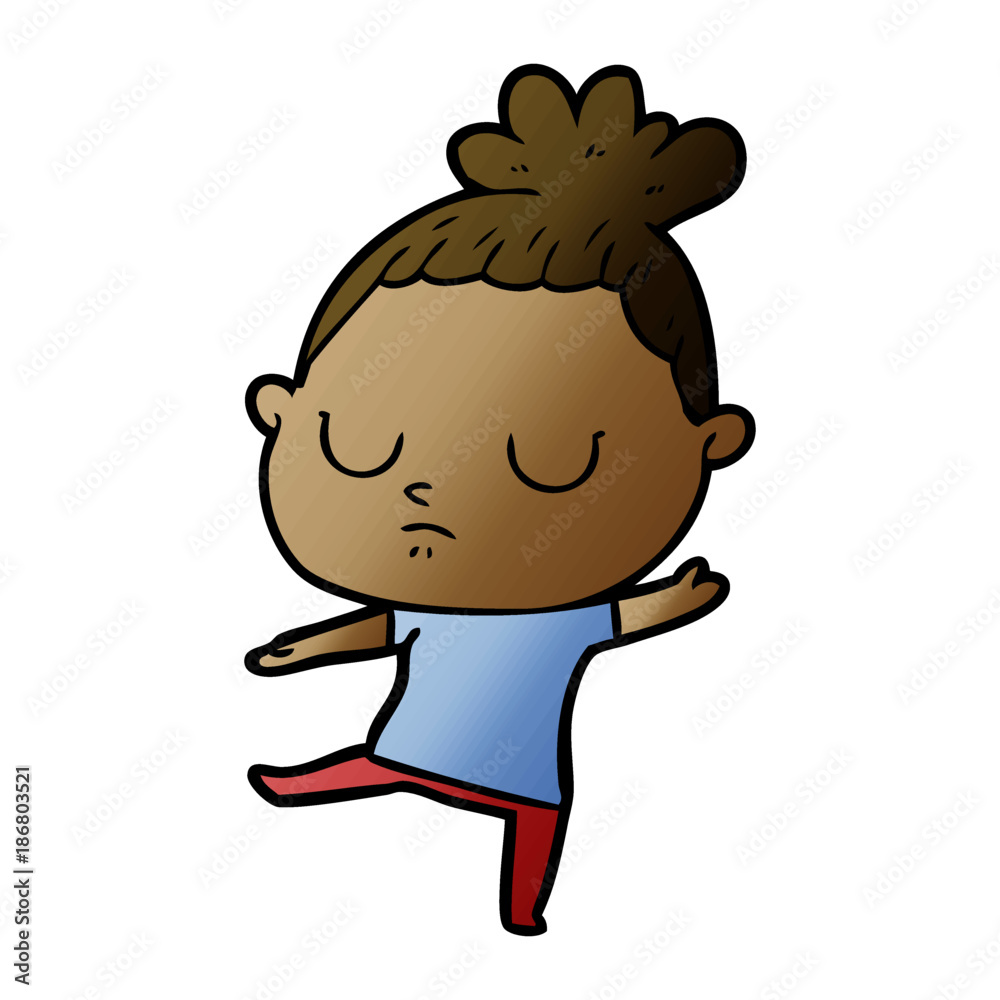 cartoon calm woman cartoon calm woman