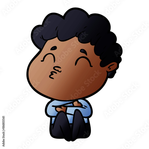 cartoon man pouting