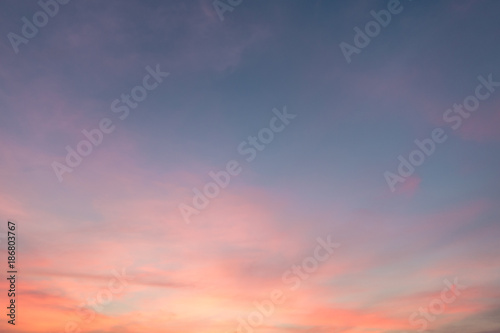 sunset sky and cloud twilight scene background as golden hour