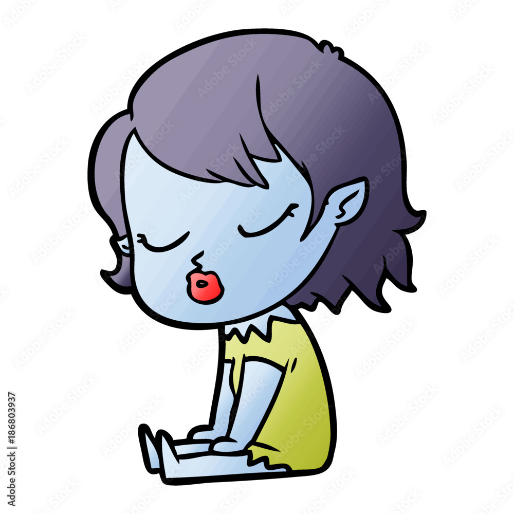 Obraz premium cute cartoon vampire girl