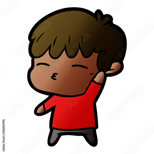 cartoon curious boy