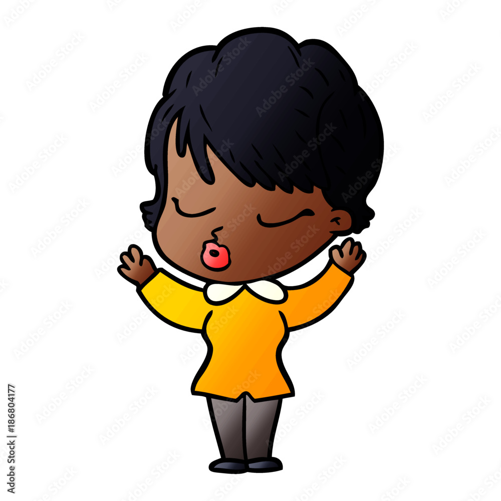 Fototapeta premium cartoon woman with eyes shut