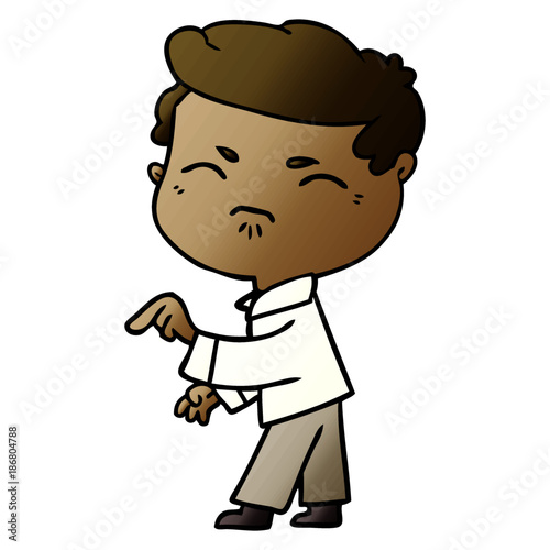cartoon annoyed man pointing finger