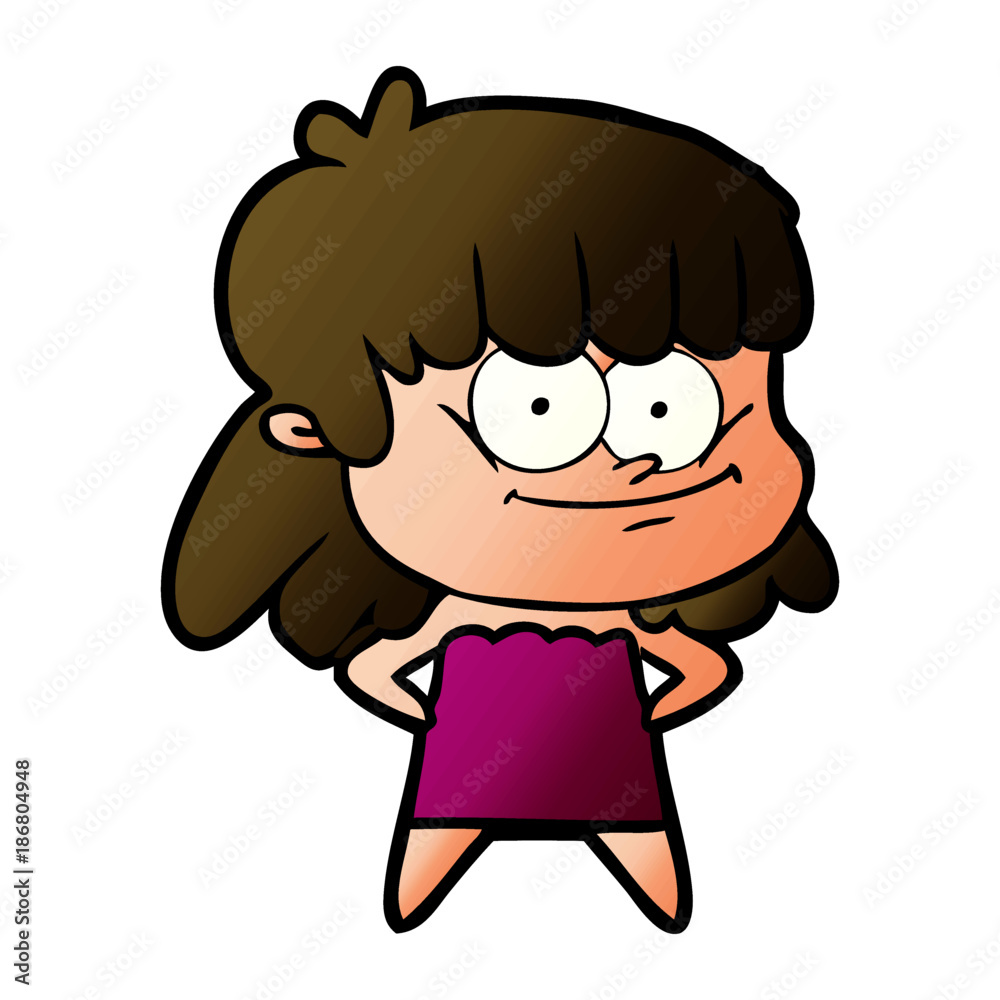 cartoon smiling woman cartoon smiling woman