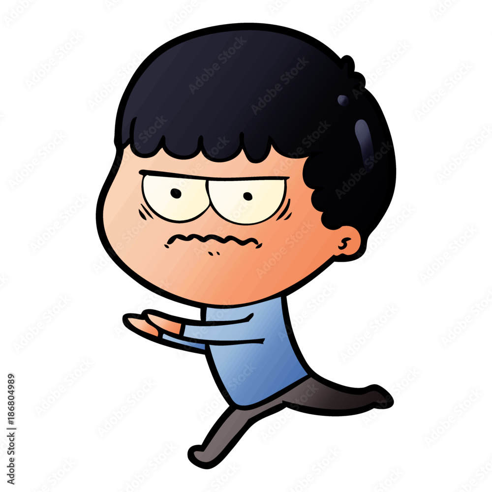 cartoon annoyed man