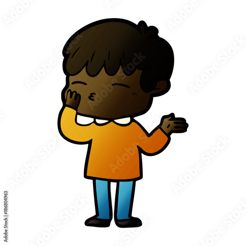 cartoon curious boy