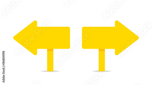 Blank left and right arrow sign