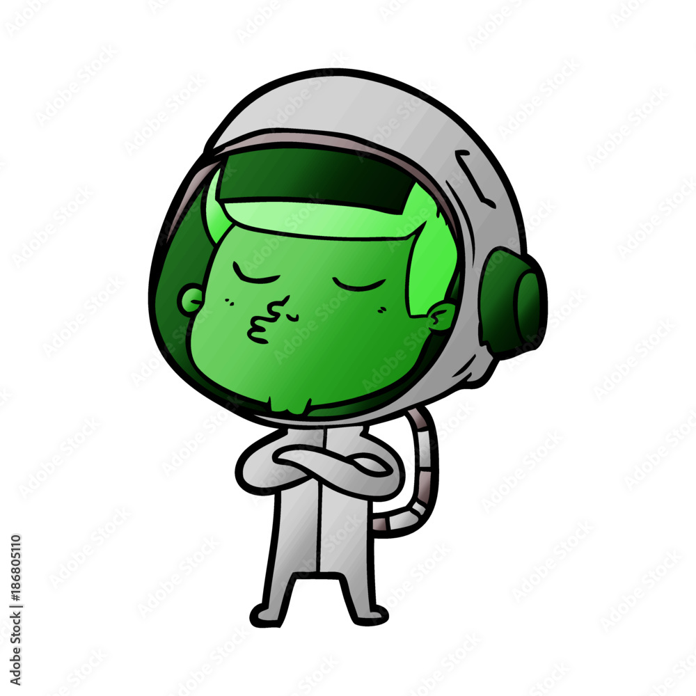 Obraz premium cartoon confident astronaut