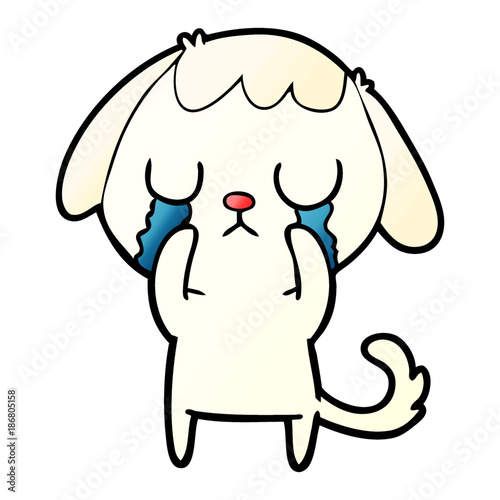 cute cartoon dog crying